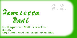 henrietta madl business card